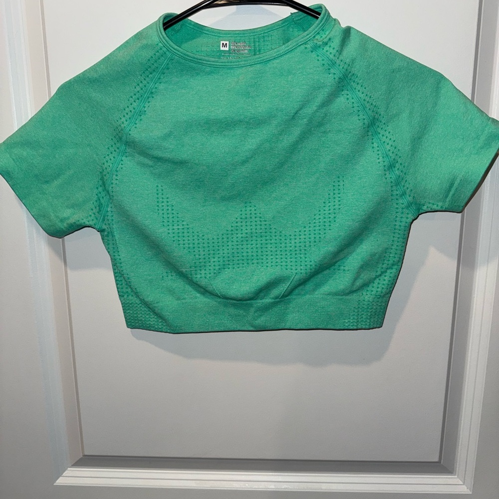 Green Cropped Athletic Top
